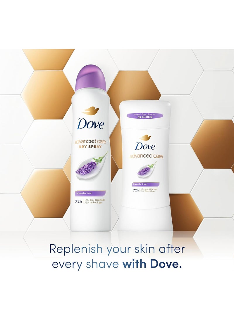 Dove Advanced Care Antiperspirant Deodorant Stick Lavender Fresh, 72H Sweat & Odor Protection, Helps Skin Barrier Repair After Shaving, Soft Underarms, 74g - Image 5